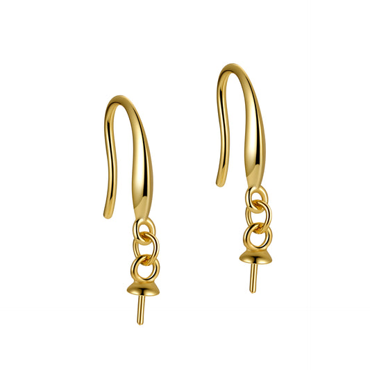 S925 Sterling Silver Plain Bezel Ear Hooks