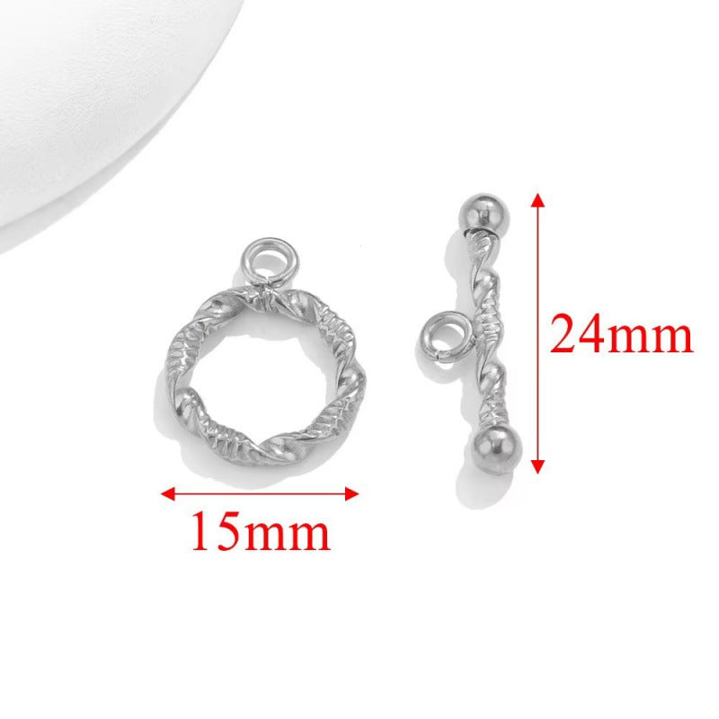Rust-Proof Stainless Steel OT Clasp | Polished Round End Clasp for DIY Necklaces/Bracelets - Easy-Use Jewelry Findings