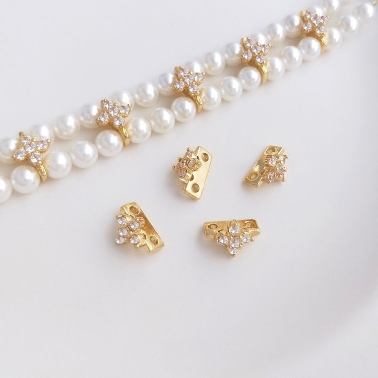 14K Gold Filled CZ Inlaid Spacers
