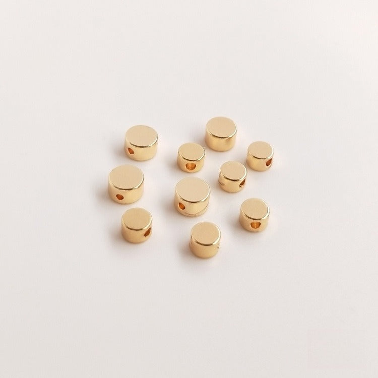 US 14K Gold Plated Geometric Spacer Beads | DIY Jewelry Loose Beads (Cylinder/Cube/Hexagon)