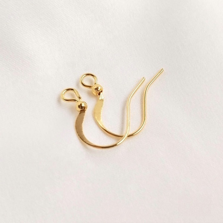 Tarnish-Resistant 14K Light Gold & 18K Real Gold Plated Flat Ear Hooks | DIY Earring Findings Craft Supplies