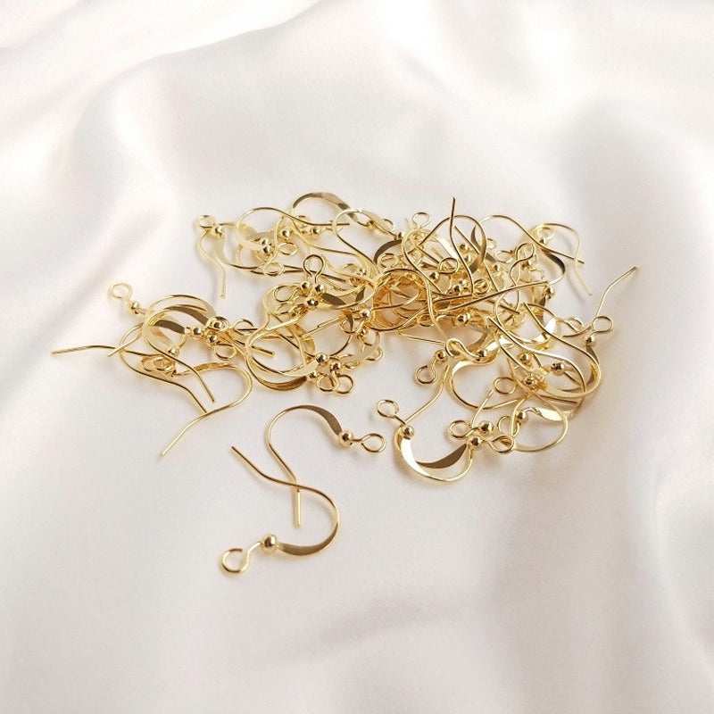 Tarnish-Resistant 14K Light Gold & 18K Real Gold Plated Flat Ear Hooks | DIY Earring Findings Craft Supplies