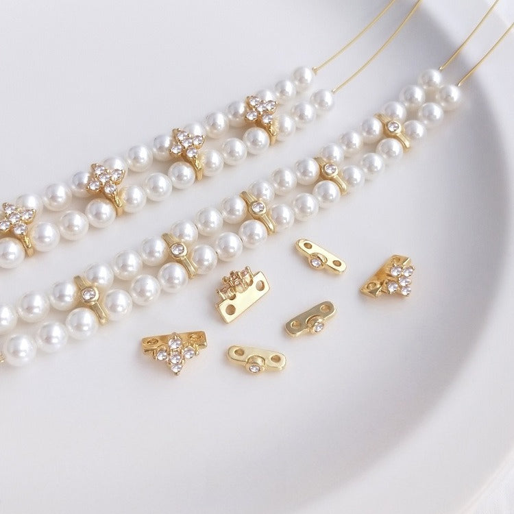 14K Gold Filled CZ Inlaid Spacers