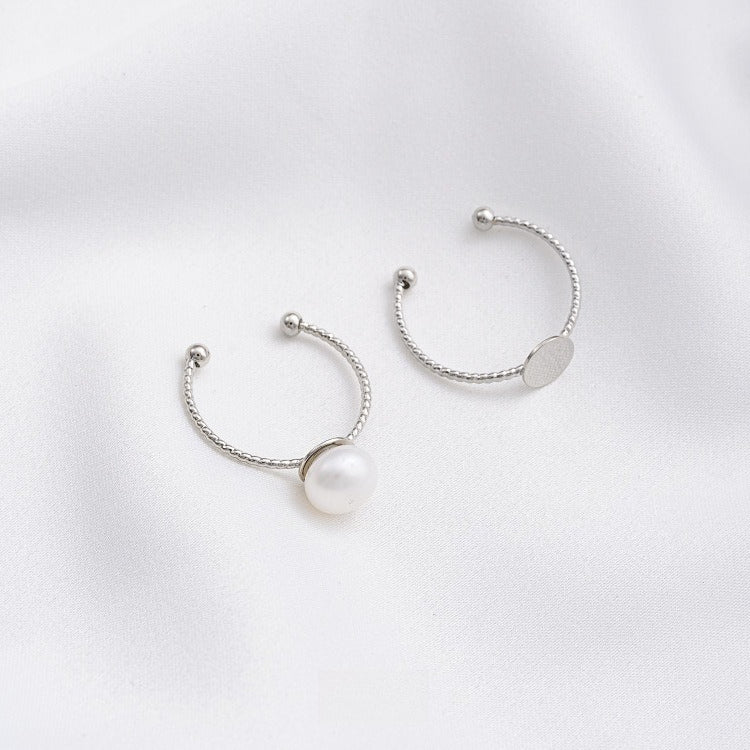 Tarnish-Resistant 14K Gold Plated Ring Settings | Flat/Open Filigree DIY Ring Blanks - For Half-Drilled Beads & Glue-On Cabochons