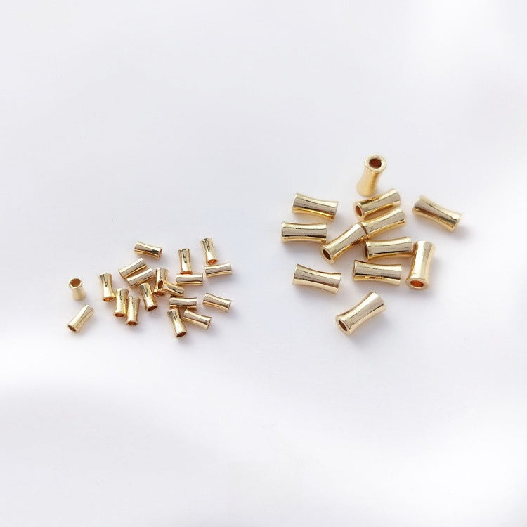 Tarnish-Resistant 14K Gold Plated Copper Bamboo Tube Beads | DIY Pearl Bracelet Necklace Spacer Bead