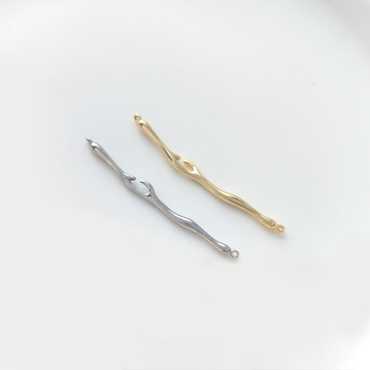 14K Gold Plated Lava Texture Branch Connectors