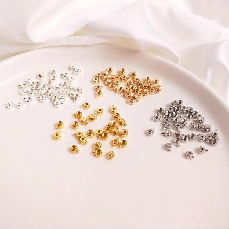 14K Gold Plated Color-Retention Handmade DIY Positioning Buckle for Bracelets (Wire Rope/Fishing Line)