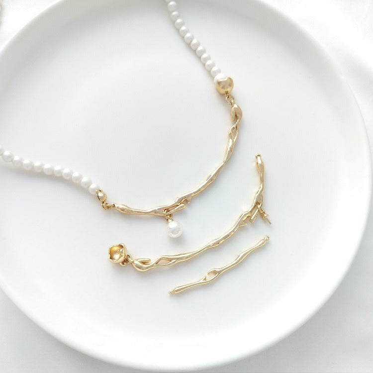 14K Gold Plated Lava Texture Branch Connectors