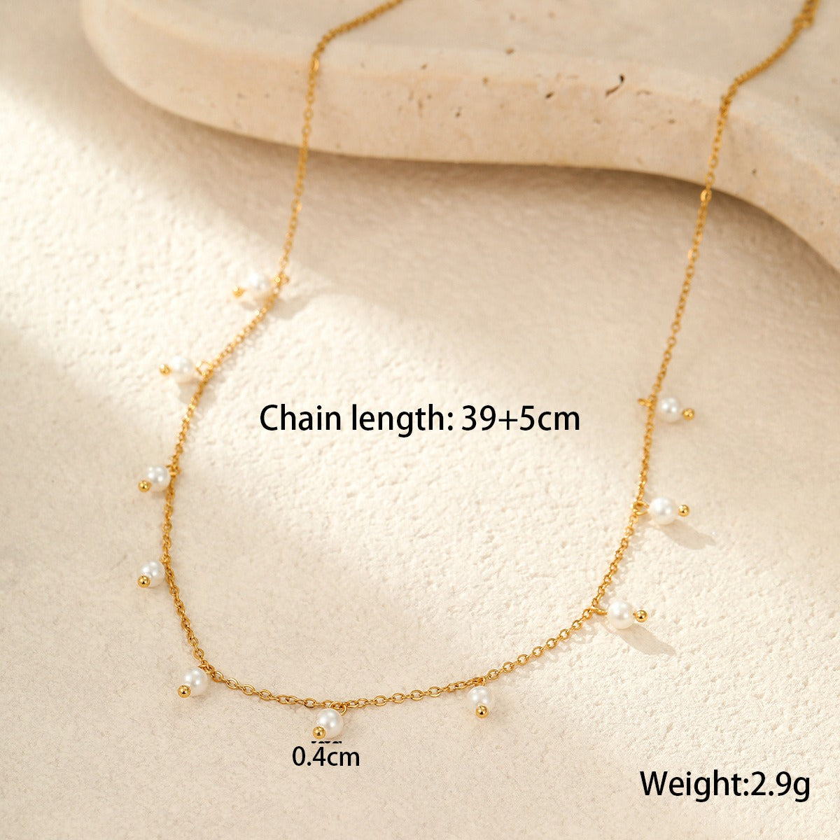 Minimalist 18K Gold Plated Pearl Tassel Necklace - Ins Style High-End  Chain for Women
