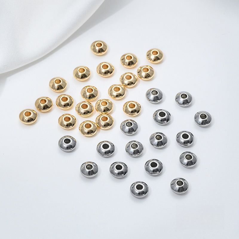 Tarnish-Resistant Titanium Steel Spacer Beads | Stainless Steel Jewelry Making Supplies (Abacus/Flying Saucer Shape)
