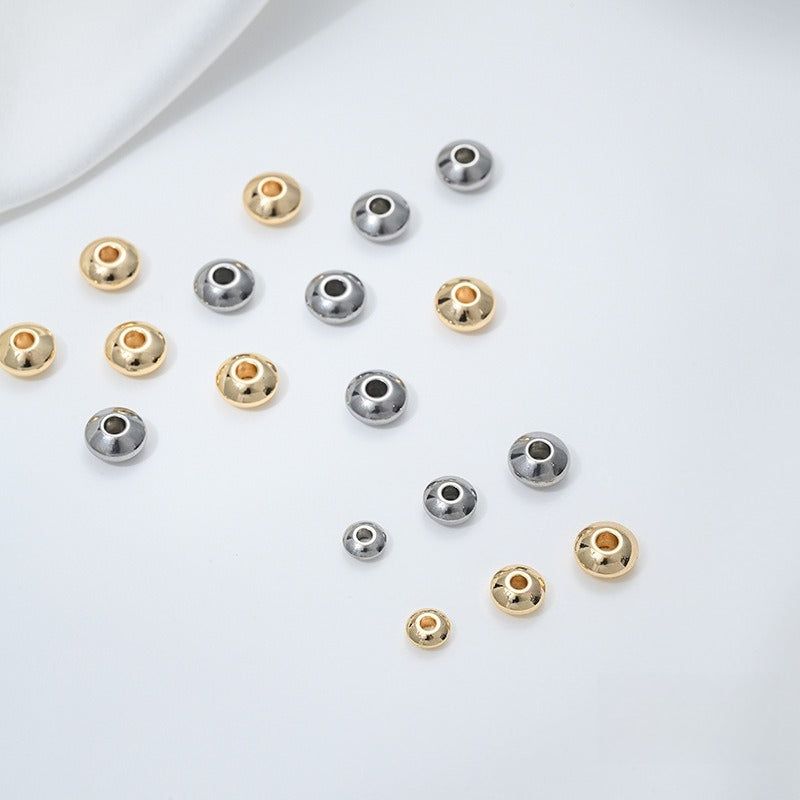Tarnish-Resistant Titanium Steel Spacer Beads | Stainless Steel Jewelry Making Supplies (Abacus/Flying Saucer Shape)