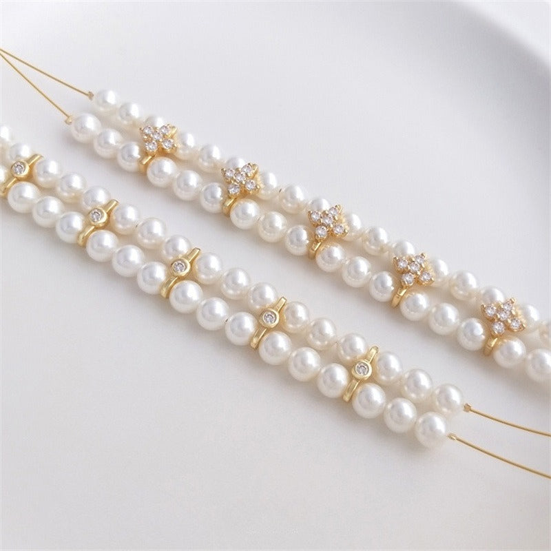 14K Gold Filled Double-Hole CZ Spacer Beads