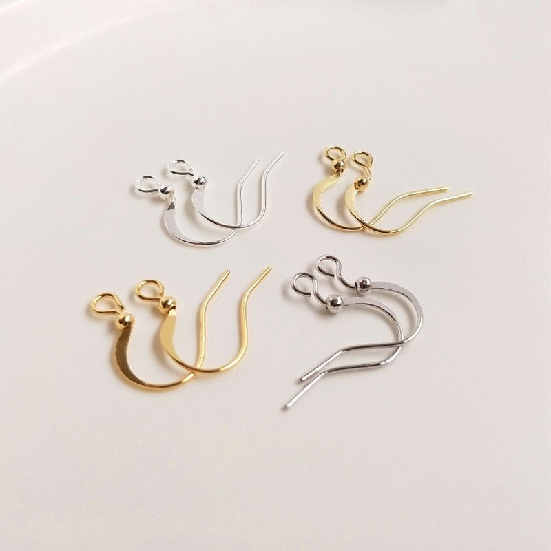 Tarnish-Resistant 14K Light Gold & 18K Real Gold Plated Flat Ear Hooks | DIY Earring Findings Craft Supplies