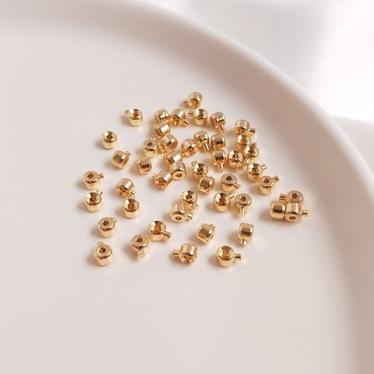 14K Gold Plated Color-Retention Handmade DIY Positioning Buckle for Bracelets (Wire Rope/Fishing Line)