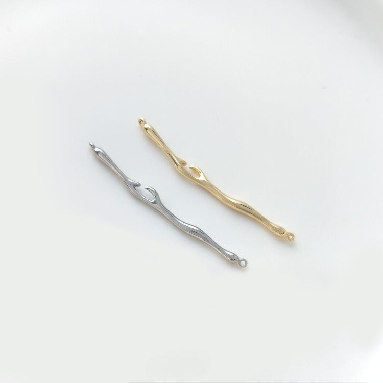 14K Gold Plated Lava Texture Branch Connectors